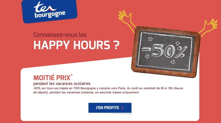TER Bourgogne : voyagez à moitié prix avec « Happy Hours »