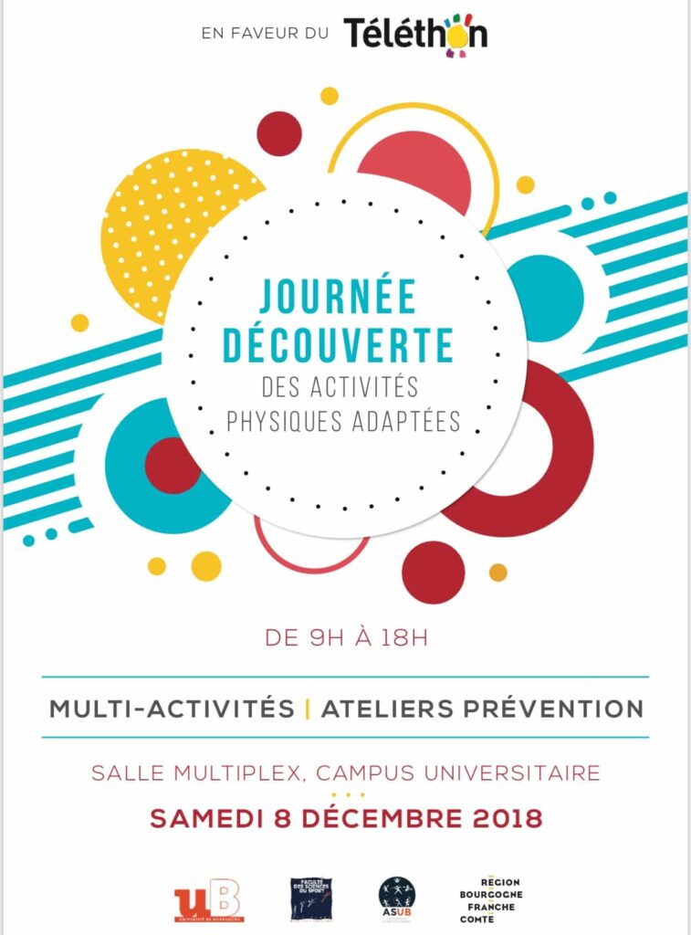 Affiche Journée découverte APA Dijon en faveur du Téléthon