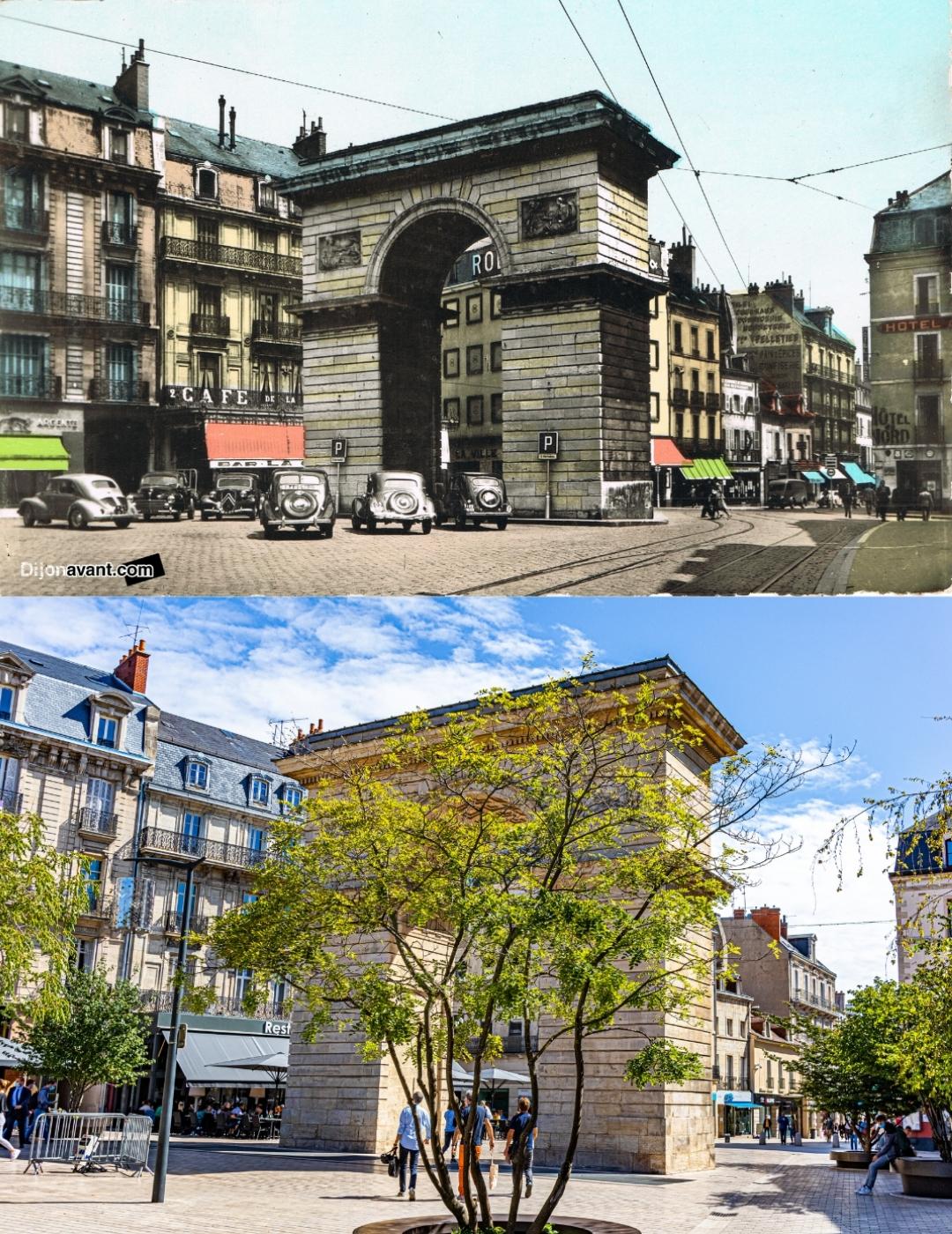 La Place Darcy, en 1962 et en 2022