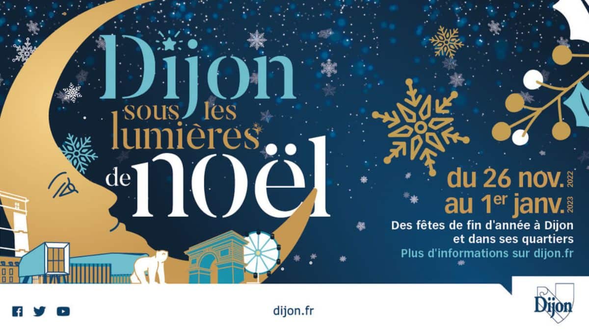 Affiche des festivités de Noël 2022 de Dijon