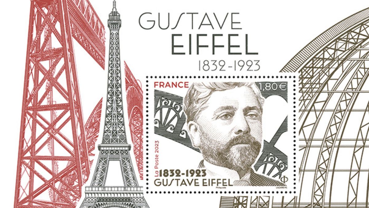 Le nouveau timbre à l'effigie de Gustave Eiffel, à l'occasion des cent ans de la mort de l'ingénieur dijonnais