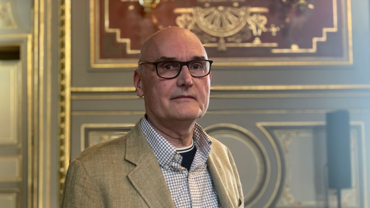 Marc Desgrandchamps, lors du vernissage au Musée des Beaux-Arts de Dijon, le 11 mai
