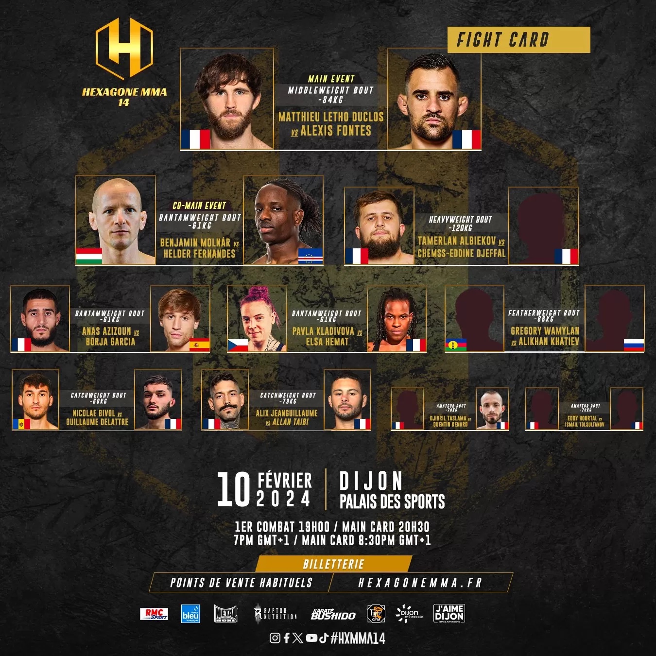 HEXAGONE MMA 14 à Dijon : le programme.