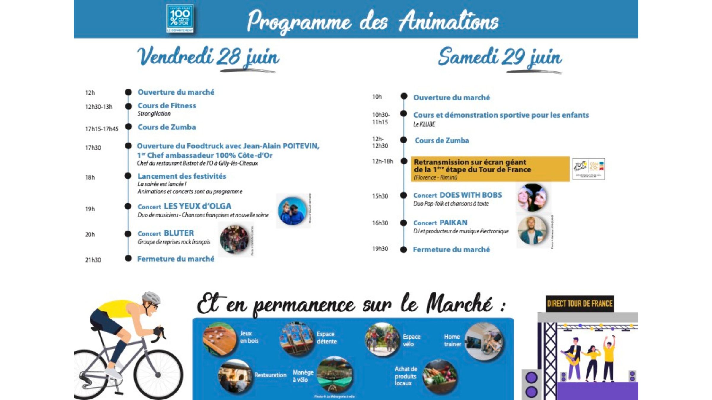 Concerts, vélo et produits locaux au Marché 100 % Côte-D'Or ce weekend