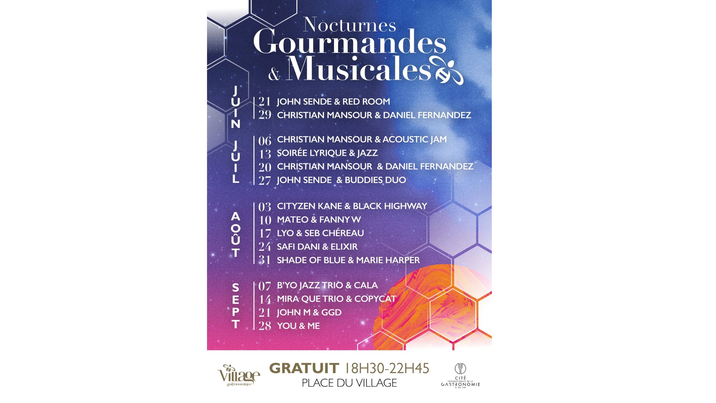 Fêtez l'été en musique avec les Nocturnes du Village Gastronomique