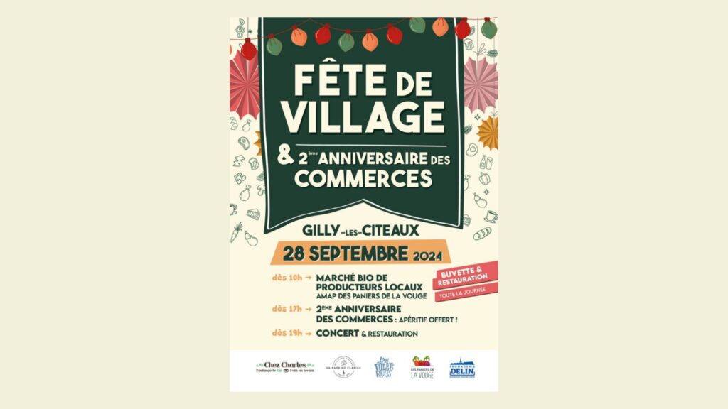 Une fête de village et un marché bio à Gilly-lès-Cîteaux ce samedi