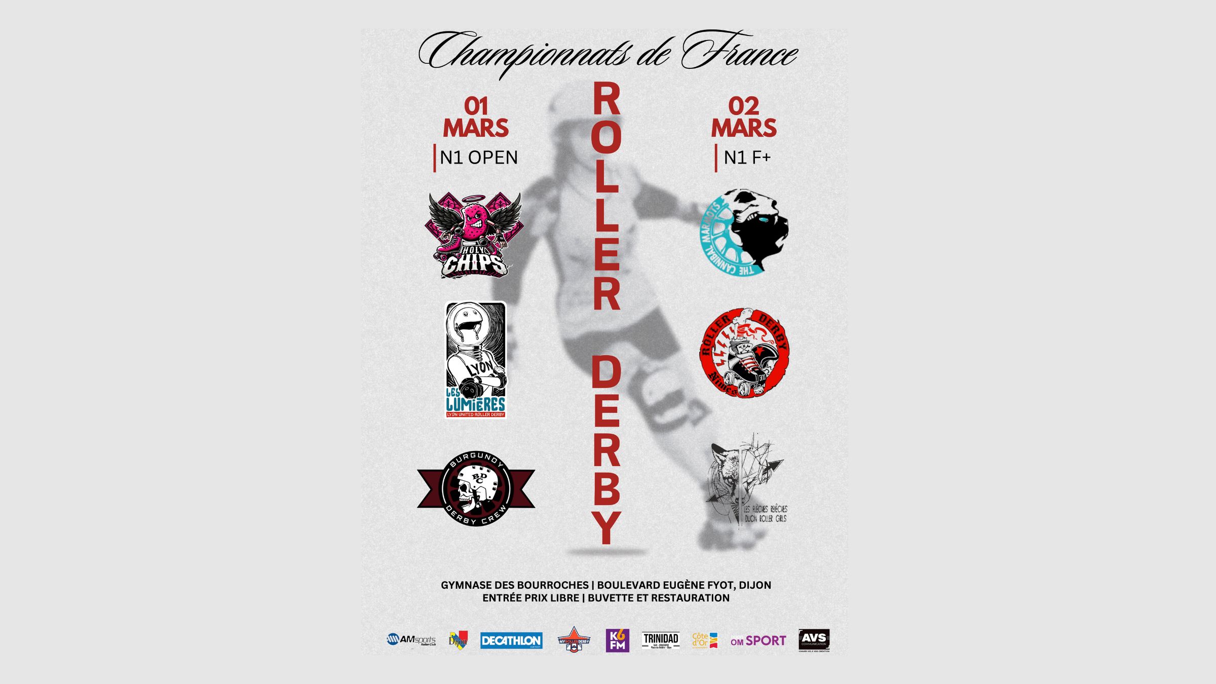 Découvrez le Roller Derby avec les Championnats de France à Dijon