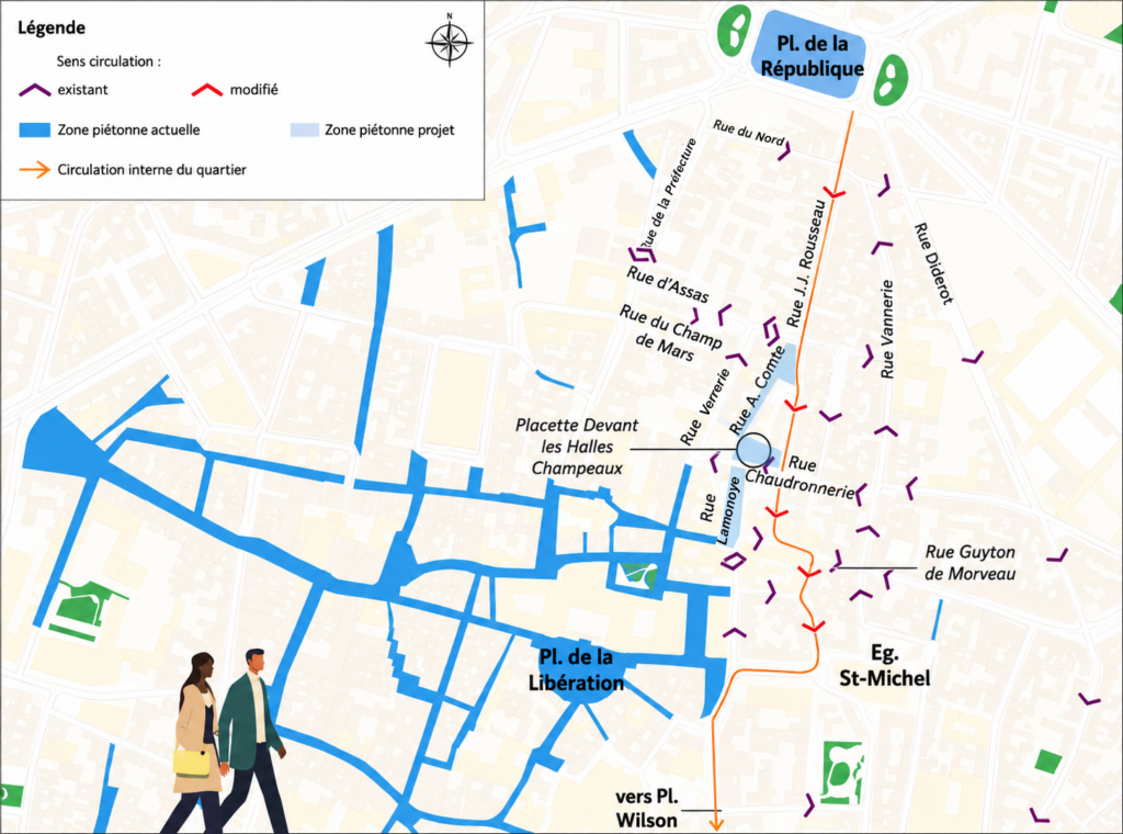 Découvrez le projet de requalification du secteur Rousseau, Auguste Comte et Halles Champeaux