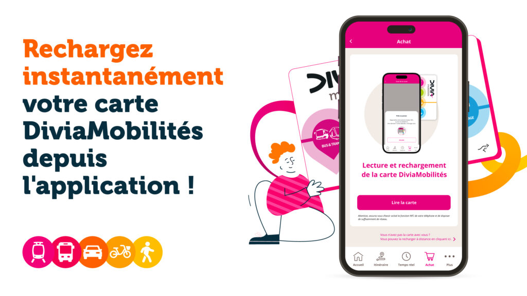Rechargez votre carte DiviaMobilités depuis votre smartphone !